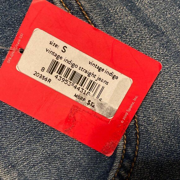 Spanx Vintage Indigo Straight Leg Jeans Pull On Womens Small S 20356R NWT - Picture 4 of 9